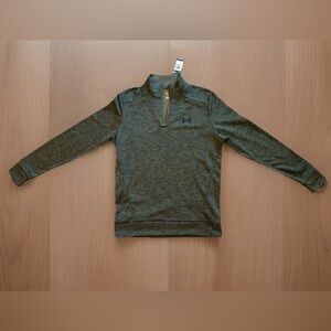 Men's Small Under Armour Fleece Twist Quarter Zip Pullover Jacket Green